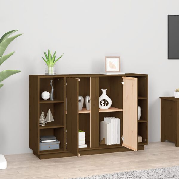 vidaXL Sideboard Honigbraun 120x35x80 cm Massivholz Kiefer
