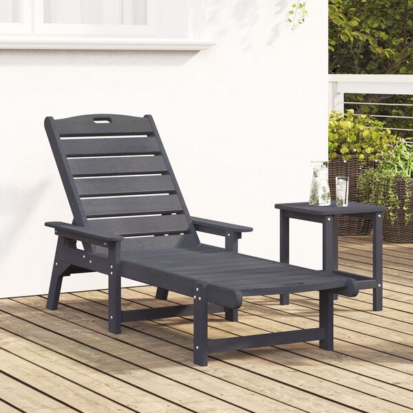 vidaXL Sonnenliege Hellgrau 73,5 x 92 x 90cm HDPE