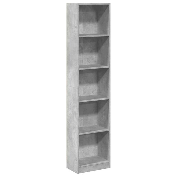 vidaXL Bücherregal Betongrau 40x24x176 cm Holzwerkstoff