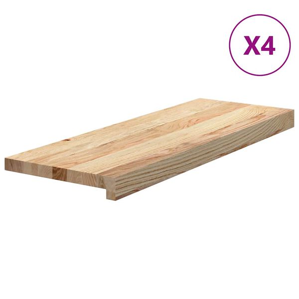 vidaXL Treppenstufen 4 Stk. Unbehandelt 70x30x2 cm Massivholz Eiche
