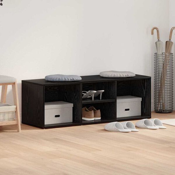 vidaXL Schuhbank Schwarz Eichen-Optik 102 x 35 x 35 cm Holzwerkstoff
