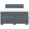 vidaXL Boxspringbett mit Matratze Dunkelgrau 160x200 cm Samt