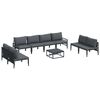 vidaXL Gartensofa-set mit Kissen 9 pcs Schwarz Stahl