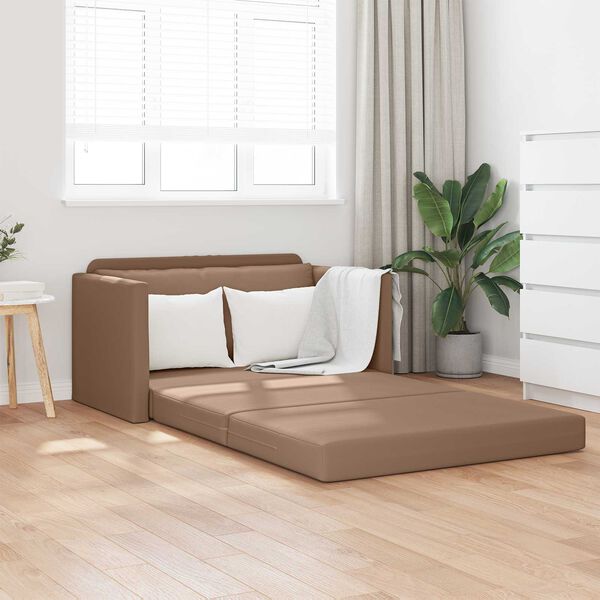 vidaXL Schlafsofa 110cm Cappuccino Kunstleder