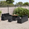 vidaXL Garten-Sofa-Set 9 pcs Schwarz Poly-Rattan