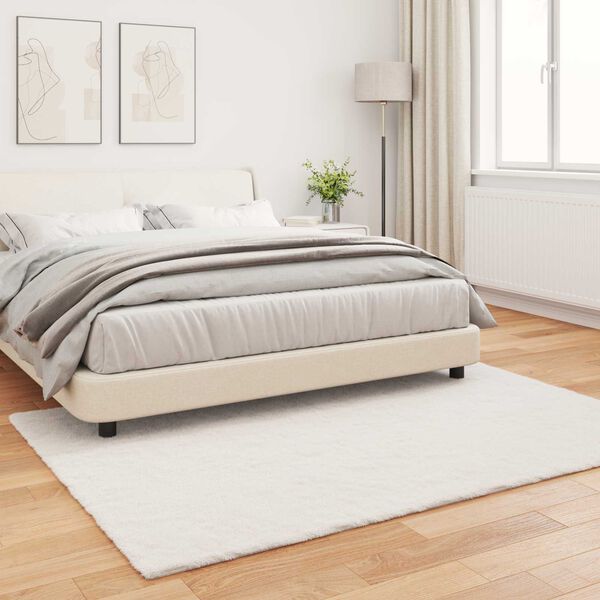 vidaXL Kunstfell Hasen Teppich Olite Creme 140 x 200 cm Polyester