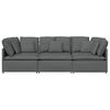 vidaXL Modulares Sofa mit Kissen Stoff Dunkelgrau