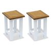 vidaXL Beistelltische 2 Stk. 27x24x37 cm Massivholz Eiche