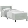 vidaXL Boxspringbett mit Matratze Hellgrau 80 x 200 cm Samt