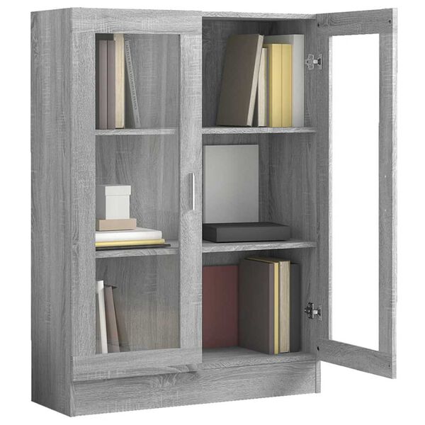vidaXL Vitrinenschrank Grau Sonoma 82,5x30,5x115 cm Holzwerkstoff