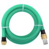 vidaXL Saugschlauch mit Messing-Anschl&uuml;ssen Gr&uuml;n 1,1" 3 m PVC