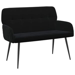 vidaXL Zweisitzer-Sofa mit Metallbeinen 2-Sitzer Schwarz Samt