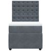 vidaXL Boxspringbett mit Matratze Dunkelgrau 90x190 cm Samt