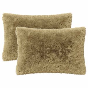 vidaXL Kissen mit Kissen HEERLEN 2 Stk. Hellgrau PV Fleece