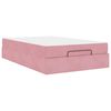 vidaXL Bettgestell mit Matratze 2 Stk. Rosa Samt