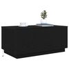 vidaXL Couchtisch mit LED-Leuchten Schwarz Eichen-Optik 90x50x40 cm