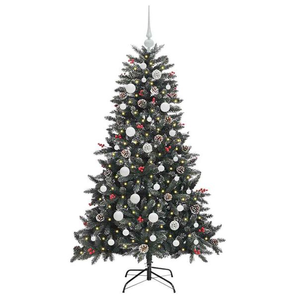 vidaXL K&uuml;nstlicher Weihnachtsbaum Gr&uuml;n 120 cm PVC, Plastik und Stahl