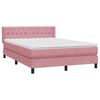 vidaXL Boxspringbett mit Matratze Rosa 140x210 cm Samt