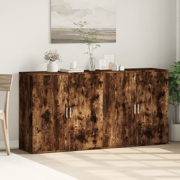 vidaXL Sideboards 2 Stk. R&auml;uchereiche 79x38x80 cm Holzwerkstoff