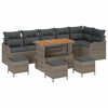 vidaXL Gartensofa-set mit Kissen 10 pcs Grau Poly-Rattan