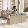 vidaXL Gartensofa-set mit Kissen 6 pcs Beige und Hellgrau Poly-Rattan