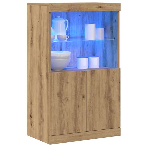 vidaXL LED-Sideboard Braun 60 x 37 x 100 cm Holzwerkstoff