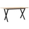 vidaXL Couchtisch X-Gestell 90x40x45,5cm Massivholz Kiefer & Stahl