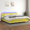 vidaXL Boxspringbett mit Matratze & LED Gr&uuml;n 200x200 cm Stoff