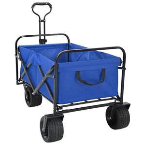 vidaXL Klapp-Handwagen Blau 89 x 63 x 96 cm Stahl und Oxford-Stoff