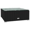 vidaXL Garten-Couchtisch Schwarz 60x60x30 cm Poly Rattan und Glas