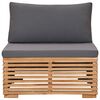 vidaXL 4-tlg. Garten-Lounge-Set mit Auflagen Massivholz Teak