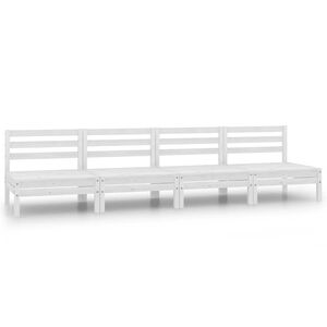 vidaXL Garten-Mittelsofas 4 Stk. Wei&szlig; Kiefer Massivholz