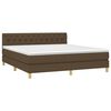 vidaXL Boxspringbett mit Matratze & LED Dunkelbraun 160x200 cm Stoff