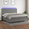 vidaXL Boxspringbett mit Matratze & LED Dunkelgrau 200x200 cm Stoff