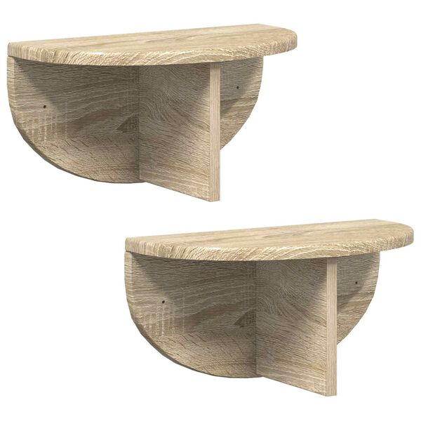 vidaXL Wandregal 2 pcs Sonoma-Eiche 38 x 19 x 19 cm Holzwerkstoff