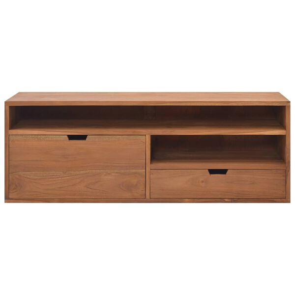 vidaXL TV-Schrank 110x30x40 cm Teak Massivholz