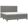 vidaXL Boxspringbett mit Matratze Dunkelgrau 200x200 cm Stoff
