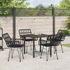 vidaXL Garten Essgruppe 5 pcs Schwarz Pulverbeschichteter Stahl