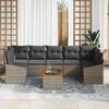 vidaXL Gartensofa-set mit Kissen 8 pcs Grau Poly-Rattan