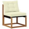 vidaXL Outdoor-Sofagarnitur 9 pcs Natur und Creme Massivholz Akazie