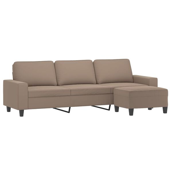 vidaXL 3-Sitzer-Sofa mit Hocker Taupe 210 cm Mikrofasergewebe
