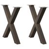 vidaXL Esstischbeine X-Form 2 Stk. Naturstahl 80x(72-73) cm Stahl