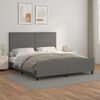 vidaXL Bettgestell mit Kopfteil Grau 160x200 cm Kunstleder