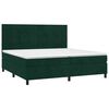 vidaXL Boxspringbett mit Matratze Dunkelgr&uuml;n 200x200 cm Samt