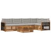 vidaXL Outdoor-Sofagarnitur mit Kissen 6 pcs Nat&uuml;rlich und Hellgrau
