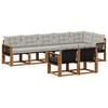 vidaXL Outdoor-Sofagarnitur mit Kissen 8 pcs Nat&uuml;rlich und Hellgrau