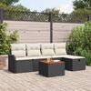 vidaXL Gartensofa-set mit Kissen 6 pcs Schwarz Poly Rattan