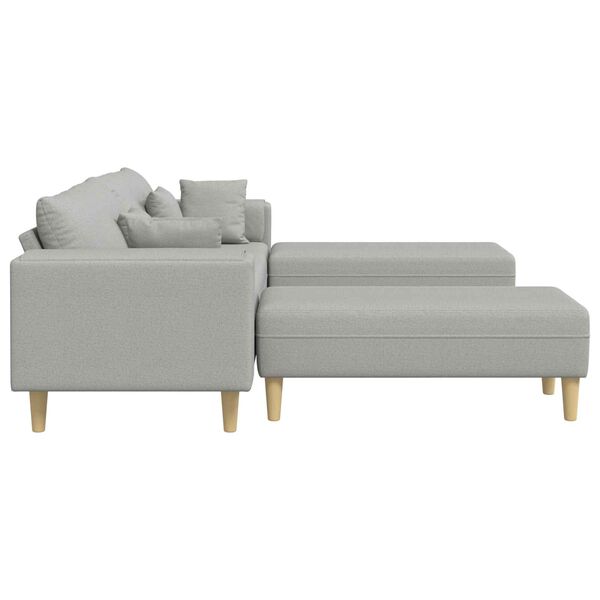 vidaXL Sofa mit Kissen 3 pcs Wolkengrau Stoff