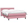vidaXL Boxspringbett mit Matratze Rosa 160x220 cm Samt