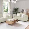 vidaXL 2-teiliges Sofa-Set mit Kissen, cremefarbener Samt